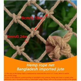 KACQIHTU Hemp Rope Net Kids Climbing Safety Net Child Safety Rope Netting Balcony Stairs Fence Garden Playground Protection Net Indoor & Outdoor Decor Rope Net