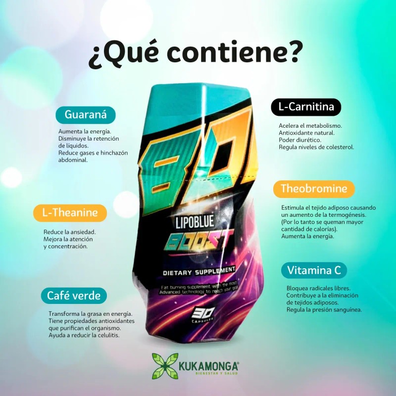 Bajar De Peso, Lipo Blue Boost 30 Cápsulas + Té
