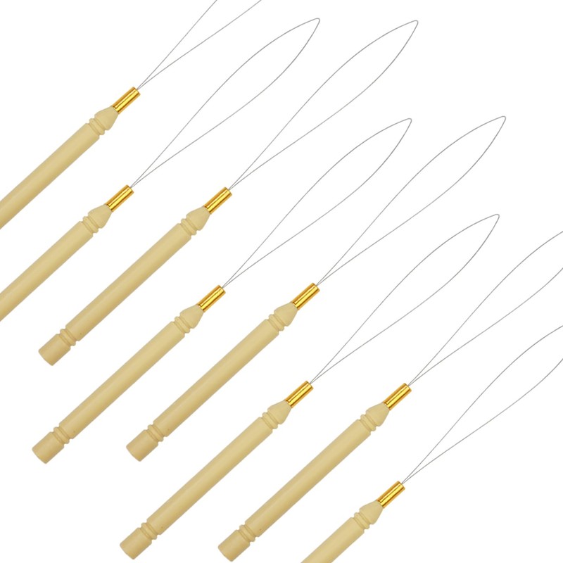 8 Pcs Hair Extension Loop Pulling Hook Tool Needle Threader
