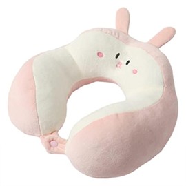 TROYSINC Travel Pillow, Cartoon Animal Headrest, Travel Sleeping Pillow for Children and Adults, Neck Pillow, Travel for Airplane Chair, Home and Office Sleeping Pillow (Rabbit)