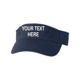 Go All Out One Size Navy Visor Customized Add Your Own Text Embroidered Visor Dad Hat