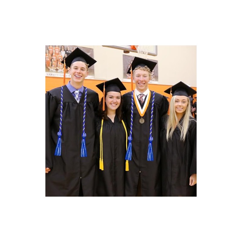 Graduation Honor Cords Royal Blue and White Graduation Cords, 67"