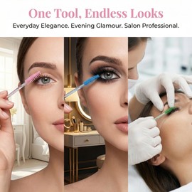 10PCS Sparkling Handle Eyelash Brush in Test Tube Packaging, Lash Spoolies