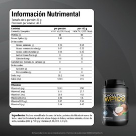 Combo EVOLUTION: Proteína de Suero de Leche WP100 Coco (1400g) + Creatina Monohidratada (250g) Whey Protein 18 Aminoácidos, Sin Gluten, Sugar Free Pre y Post Workout