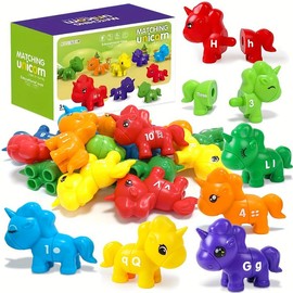 Letters Matching Game Dinosaur Toys 26 Letters Double-Sided ABC Alphabet Match Uppercase Lowercase, Learning Toy Educational Fine Motor Skill for 18 Months Toddlers Kids 1 2 3 4 5 Years Old - Specification: 13pcs-unicorn