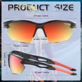 DEAFRAIN Polarized Sports Sunglasses for Men Women Baseball Cycling Running Fishing Glasses TR90 Unbreakable Frame UV Protection