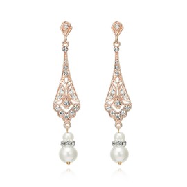 Pearl Drop Earrings for Women Wedding Bride Pearl Dangle Drop Earrings Trendy Jewelry Gifts