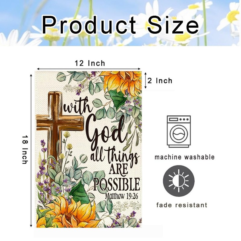 RABUSOFA Summer Garden Flag 12x18 Inch Double Sided Outside,Sunflower With