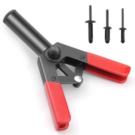 Rivet Gun Set with 3 Sizes Nylon Blind Rivets, 30 Pieces, Hand Riveter Suitable for Automotive and More