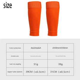 Roczential Soccer Shin Set 2 PCS Soccer Shin Pads and 2 PCS Shin Guard Sleeves Lightweight Football Calf Protective Gear Cushion Reduce Shocks for Adults and Kids(Orange Kid)