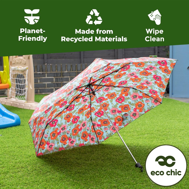 ECO CHIC Manual Mini Umbrella Windproof Strong Compact Folding Travel