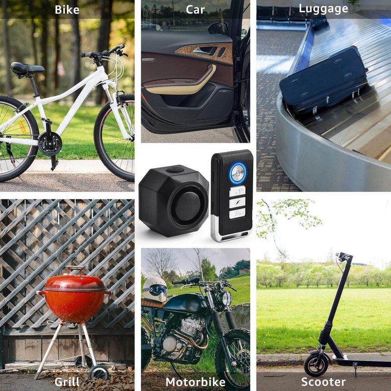 NineLeaf Bike Alarm with Remote, Vibration & Motion Sensor, USB