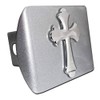 Scalloped Cross Brushed Metal Hitch Cover