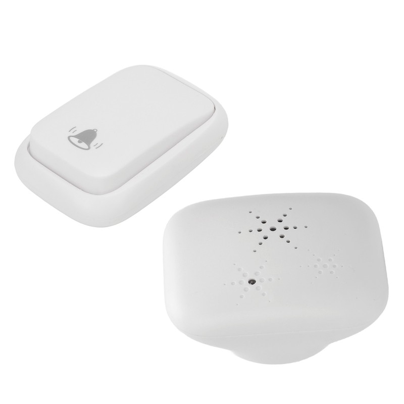 Self Powered Cordless Doorbell Waterproof Long Range Battery Free White