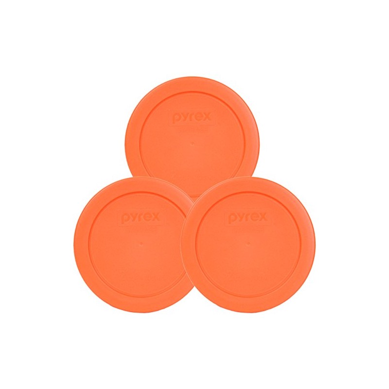 Pyrex 7200-PC 2-Cup Orange Food Storage Replacement Lid (3-Pack) -