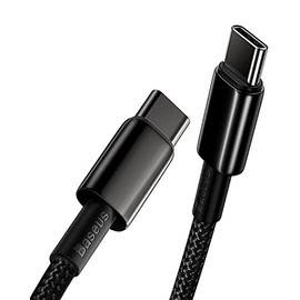 Baseus Cable USB C, Cable Cargador USB C de 100W PD 5A QC 4.0 de Carga Rápida, Cordón Cargador Tipo C de Aleación de Zinc y Nylon Trenzado para iPhone