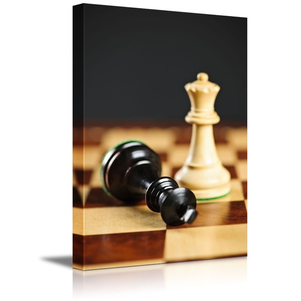 Canvas Prints Wall Art - Closeup of Checkmate on King