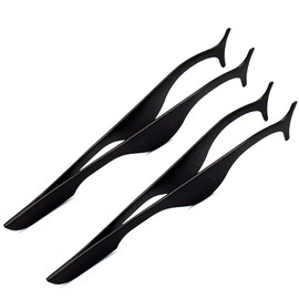 AAProTools Pack of 2 Stainless Steel False Eyelashes Extension Applicator Tool Fish Tail Clip Auxiliary Clip Tweezers Nipper Tool
