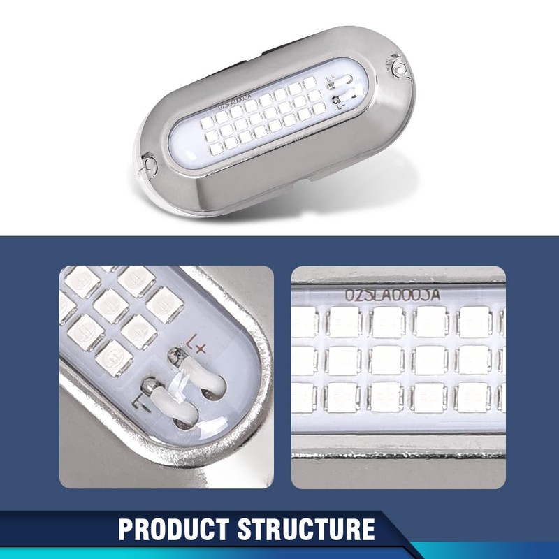 PIT66 LED Pontoon Boat Docking Light Bright White Housing Marine