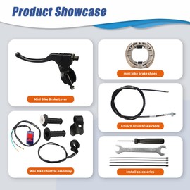 Retepif Mini Bike Throttle Assembly and Mini Bike Drum Brake Lever Replacement for CT200U CT200U-EX BT200X Baja Warrior Massimo MB200 Predator 200cc 196cc 6.5hp Parts 7/8 22mm Handlebar Grips（Black）