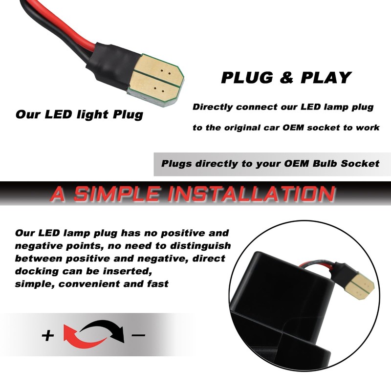 KEEGTBOX Full LED License Plate Light Tag Lamp Assembly Compatible
