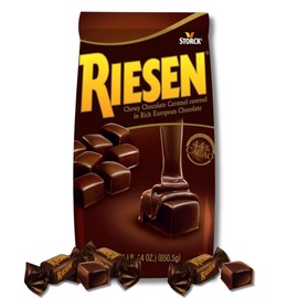 Riesen Chewy European Chocolate Covered Caramel Candies Gift By Lyza's Sweets & Treats (Single, 30 oz. Bag)