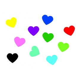 Miniblings 10 x Iron-On Patches 22 mm Smooth Heart Love Colourful Iron-On Patch I Children Iron-On Patches for Iron-On – Flex Film – Appliqué Sewing