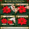 20 Pcs Christmas Poinsettia Flowers Artificial Pine Stems with Pinecone
