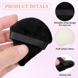 32pcs Powder Puff, Triangular Velvet Makeup Puff with Ribbon Band, Face Powder Puff for Contouring Under Eyes Face, Makeup Sponge, Setting Powder Puff (multi-colors)