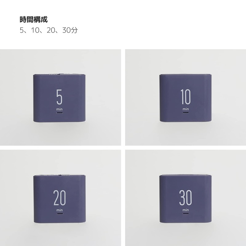 mooas マルチキューブタイマー/回転タイマー、シンプルな操作、時計&アラーム (バイオレット)