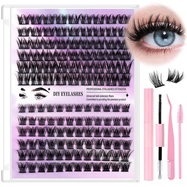 Cluster Lashes Kit -126Pcs Lash Clusters with fluffy Individual Eyelashes