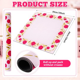 Hahafelt Mahjong Mat Neoprene Mahjongg Table Mat with Carrying Bag 33" Non Slip and Noise Reduction Pink Rose Mahjong Table Cover for Mahjong, Dominoes, Card Games, Board Games, Poker