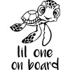 Lil Dude (or Dudette) on Board Turtle Vinyl Decal Sticker