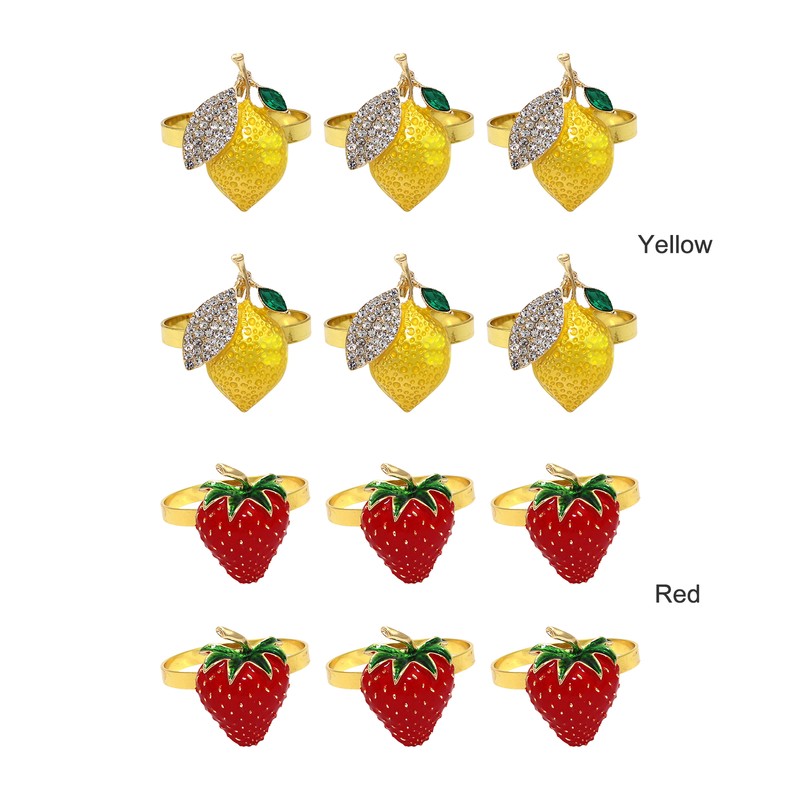 Strawberry and Lemon Napkin Rings Alloy Napkin Rings Napkins Rings