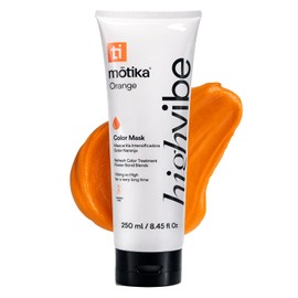 Motika High Vibe Mascarilla con Color para Cabello – Tratamiento Capilar Hidratante con Pigmentos que Reviven e Intensifican el Color | Brillo y Suavidad | Sin Parabenos | Para Cabello Teñido o Natural (250 ml) (ORANGE)