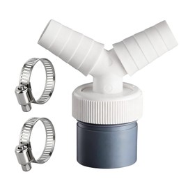 Trsnzul Washing Machine Drain Drain Washing Machine Double Connection with Outlet for Pipe Diameter 40 mm and Inlet Diameter 18-24 mm with 2 Hose Clips for Washing Machine, Dishwasher, Dryer