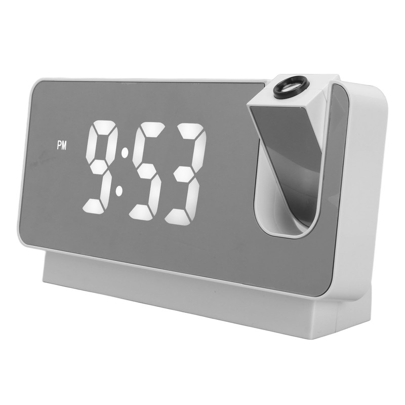 Projection Alarm Clock Time Date Temperature Display 180 Degree Wide