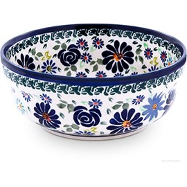 Original Bunzlauer Keramik Schüssel mit Innendekor Ø15,7 cm, 0,5 Liter [Form 3] Dekor DU126