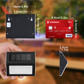 XLUX Solar Lights for Steps Decks Pathway Yard Stairs Fences, LED lamp, Rainproof, Black Metal Housing, 6 Pack