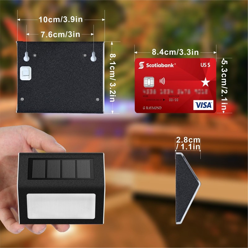 XLUX Solar Lights for Steps Decks Pathway Yard Stairs Fences,