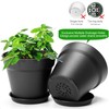 FHWTY 6 Pack Plastic Plant Pots with Drainage Holes and
