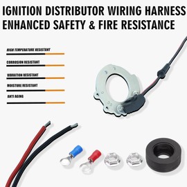 RigidWire 1244A Electronic Ignition Module Kit Waterproof Compatible with Ford Tractors 2N 9N 8N 500-800 Series V4 4 Cylinder 12V Replace OE 311185 8N12127B FDN12127A FAC12127D