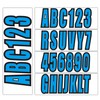 QuickMariner 4 Sets 3" Solid Blue Alpha-Numeric Registration Numbers and