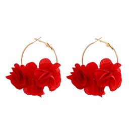 KBRPEY Earrings for Women Long Bohemian Flower Earrings Colourful Flower Drop Hoop Earrings Hypoallergenic Fashion Jewellery Gift for Women Girls Birthday Anniversary, Alloy Steel, Not applicable.