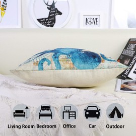 JOTOM Cushion Covers Square Waist Throw Pillow Case Cover for Outdoor Home Bed Sofa Car Decor 45 x 45cm, Set of 4 (Marine Animal 2)