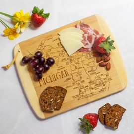 Totally Bamboo A Slice of Life Michigan State Serving and Cutting Board, 11" x 8.75"