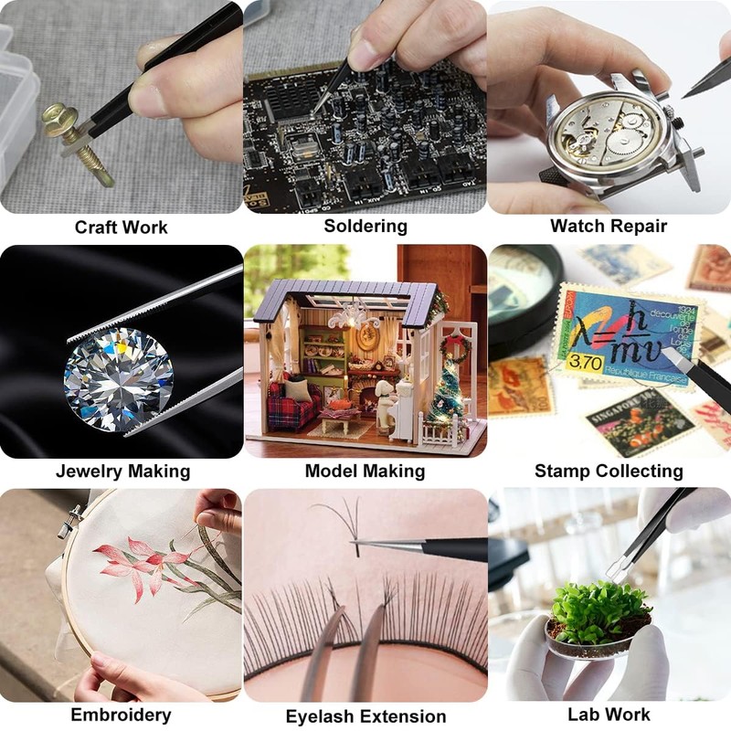 Bodermincer 先曲がりピンセット ピンセット 精密 ピンセット まつ毛 ネイル ピンセット まつ毛 ピンセット