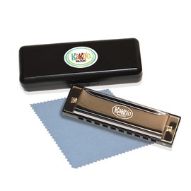 KaKo'o Music Kako'o: Classic Metal Harmonica - Silver - 4' Harmonica Comes with Storage Case, Microfiber Cloth, & Instruction Manual - Ages 5+