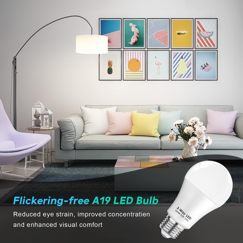 Gonhom 3 Way LED Light Bulbs 50 100 150W Equivalent,