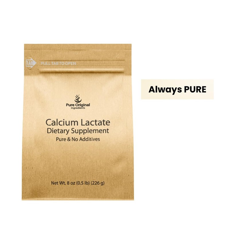 Pure Original Ingredients Calcium Lactate (8 oz) Calcium Supplement, Electrolyte
